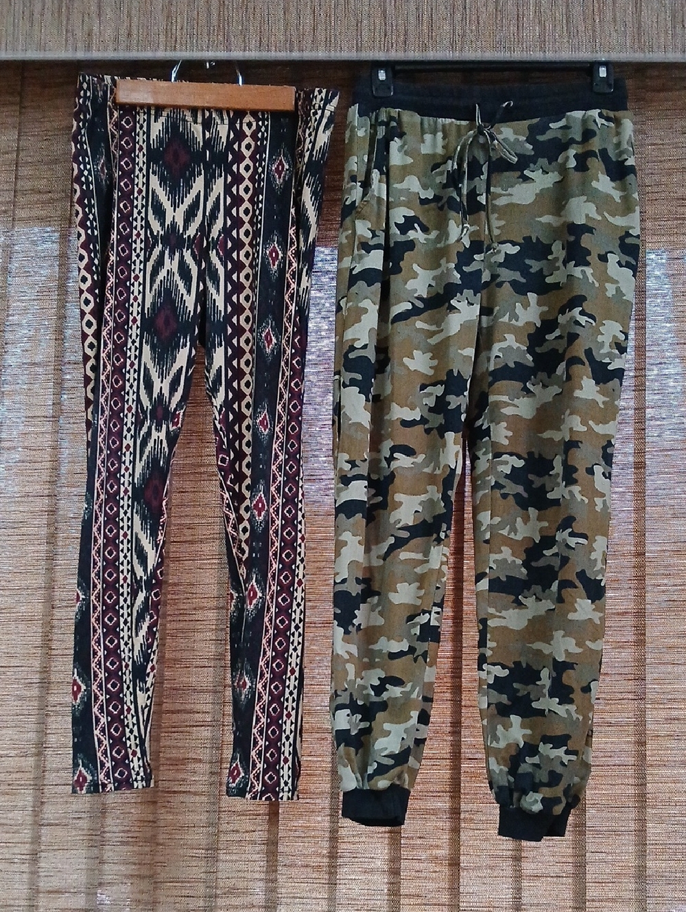 eye candy Aztec Print Leggings & Camo Joggers - Black, Olive, Tan